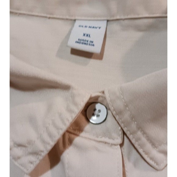 Old Navy Women's Long Sleeve Button Down Shirt 2XL Cream - Picture 4 of 9